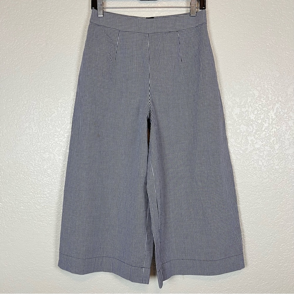 Tularosa Black White Gingham Wide Leg Colette Crop Pants size Medium